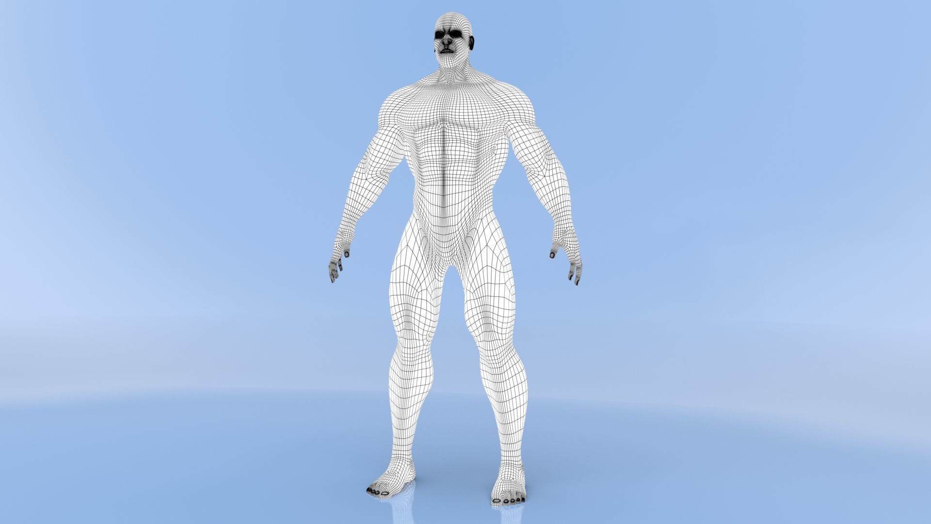 Male Base Mesh Low-poly 3D model_3
