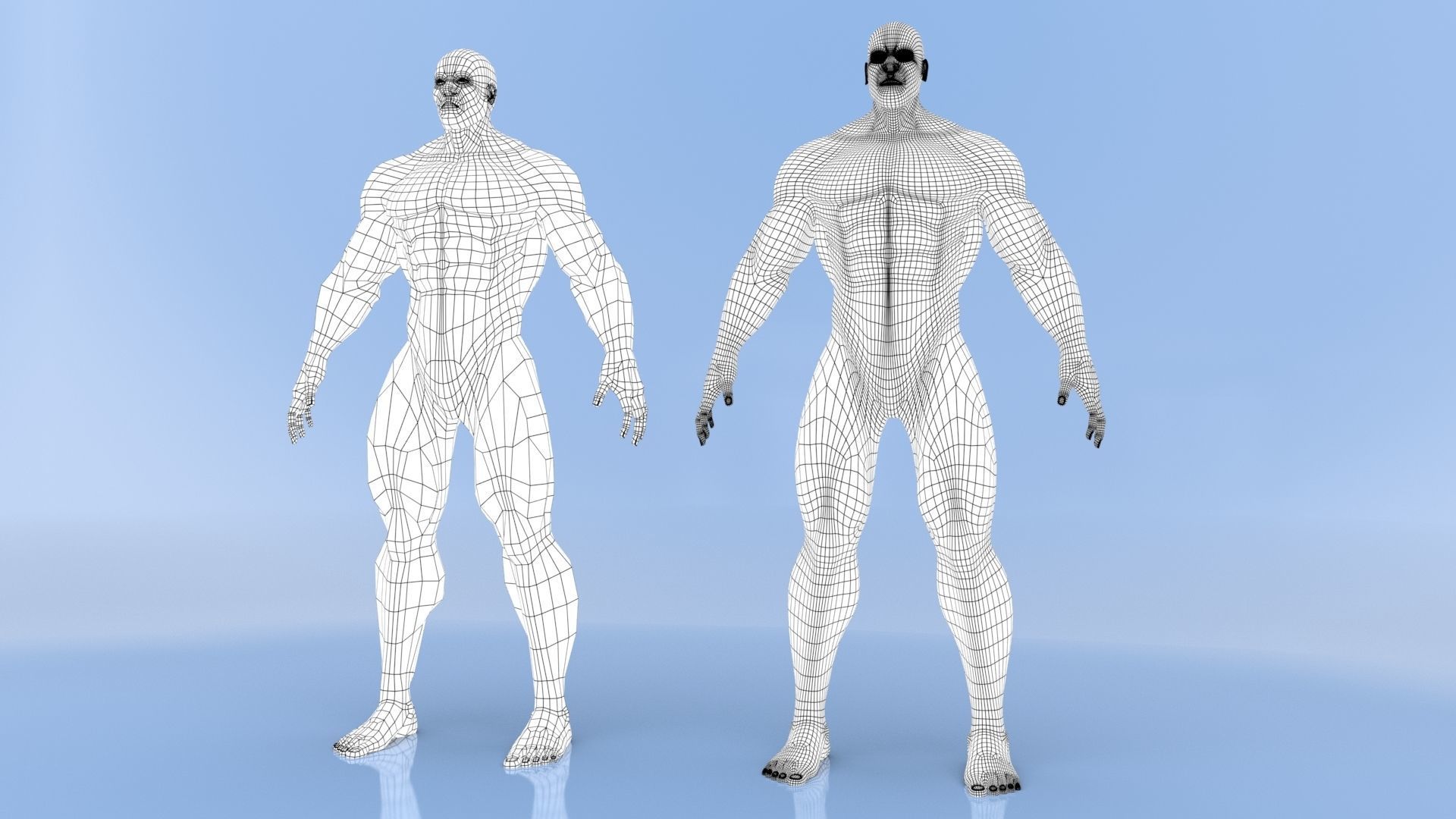 Male Base Mesh Low-poly 3D model_1