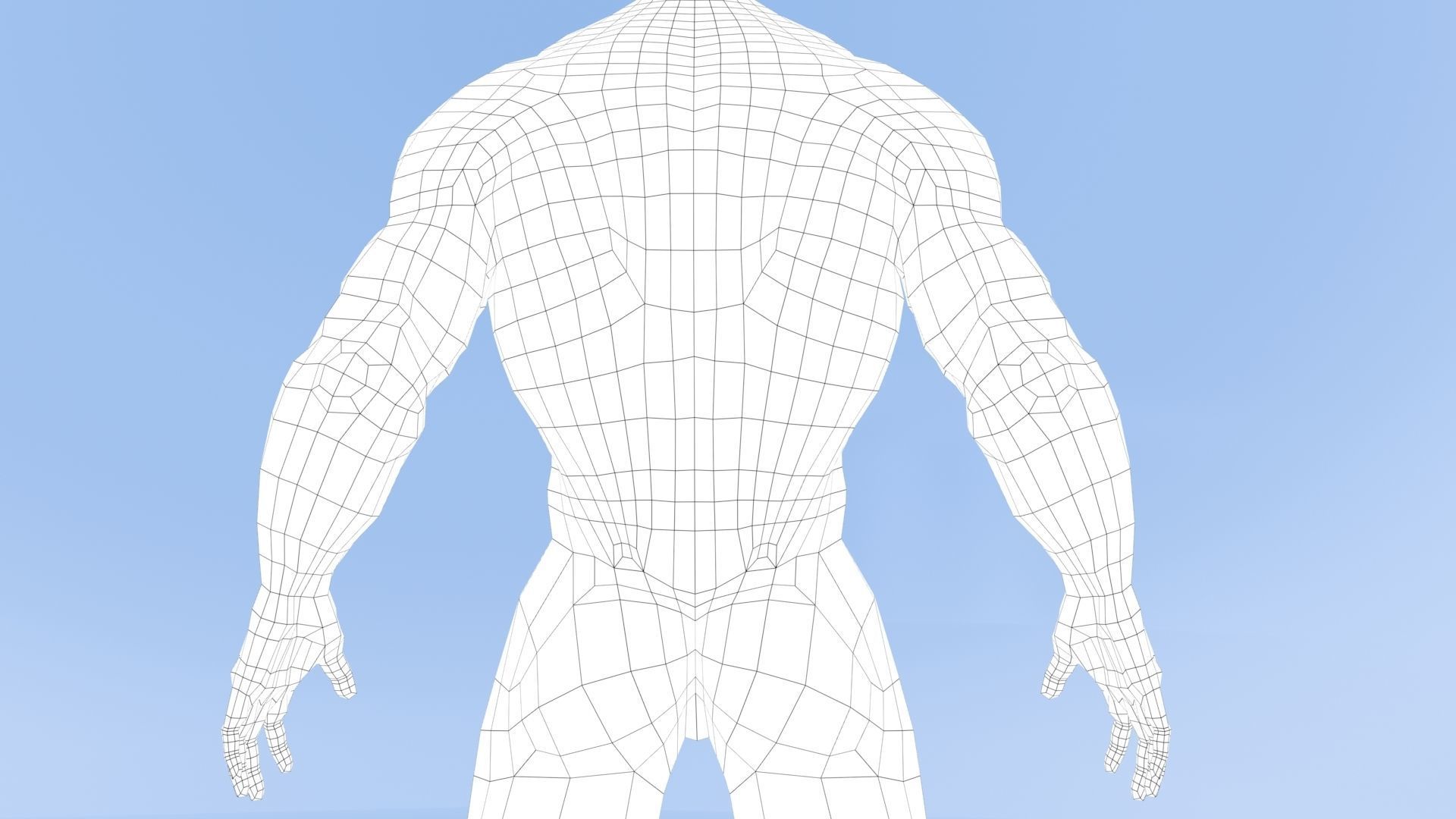 Male Base Mesh Low-poly 3D model_45