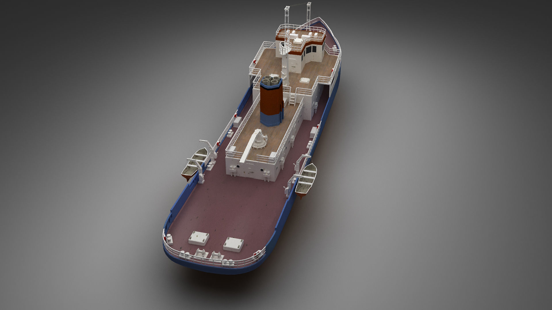 Support ship Low-poly 3D model_15
