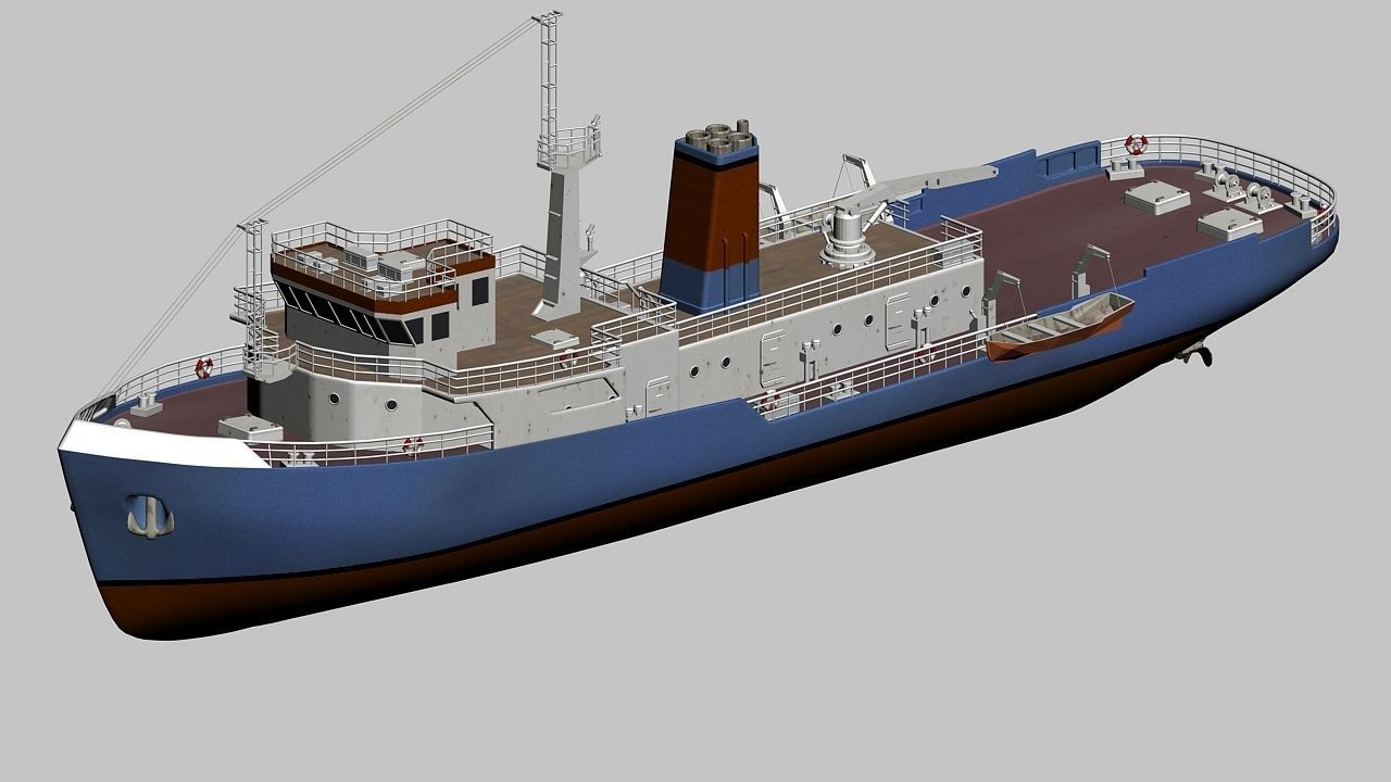 Support ship Low-poly 3D model_24