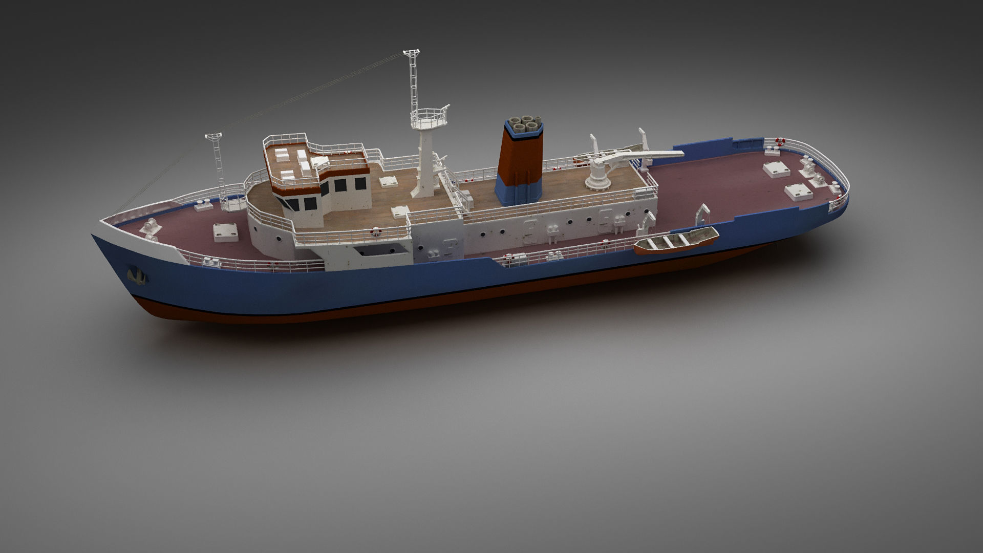 Support ship Low-poly 3D model_19