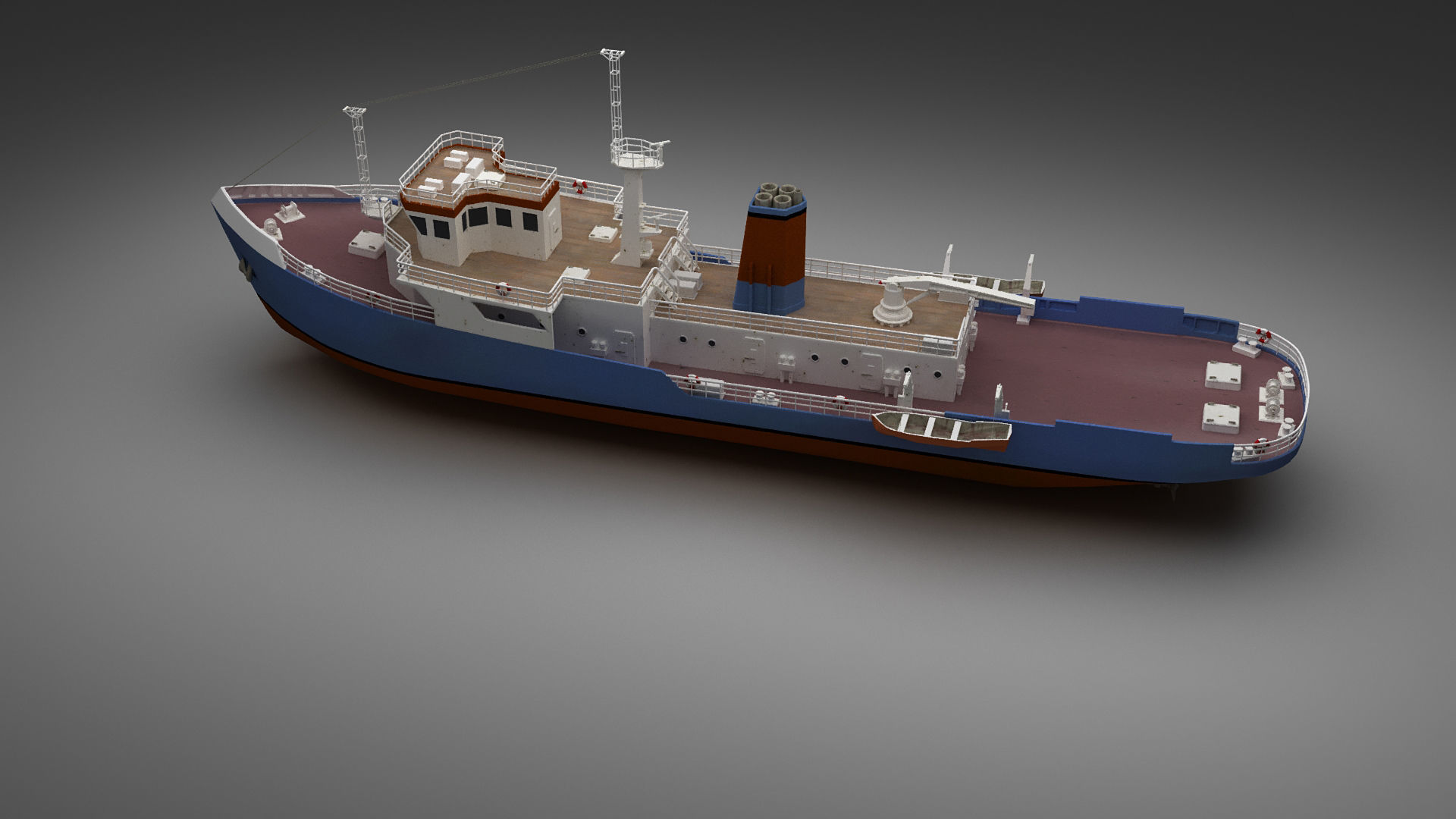 Support ship Low-poly 3D model_18