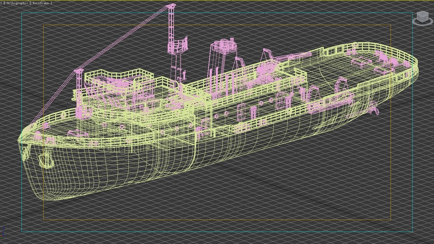 Support ship Low-poly 3D model_20