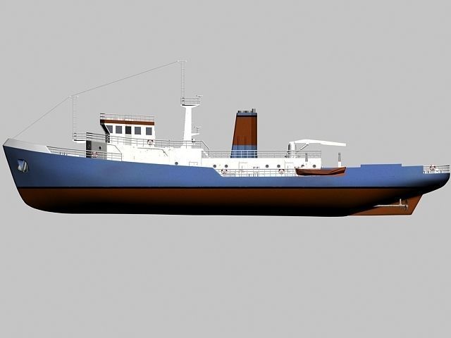 Support ship Low-poly 3D model_23