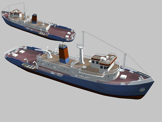 Support ship Low-poly 3D model_21