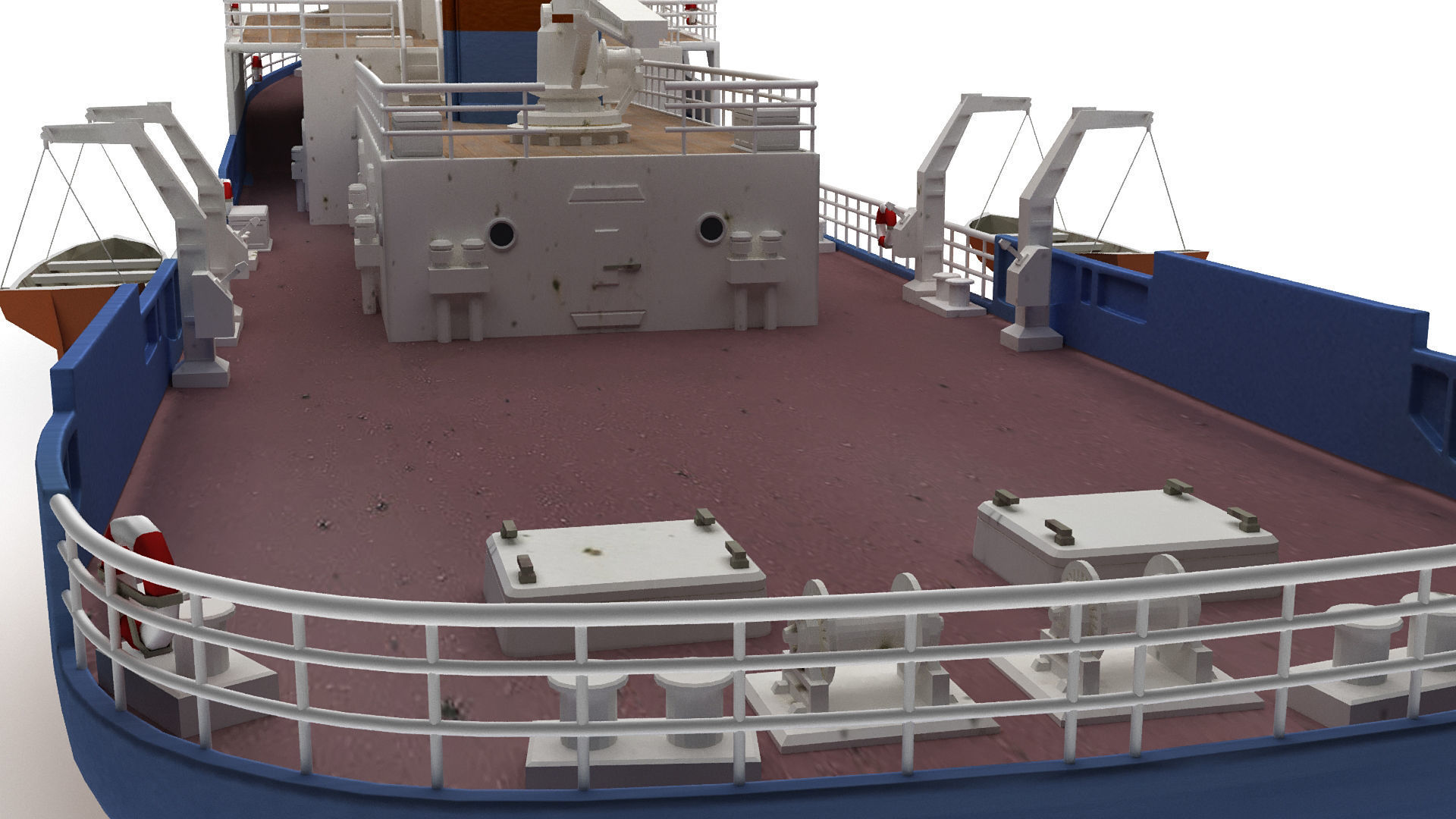 Support ship Low-poly 3D model_6