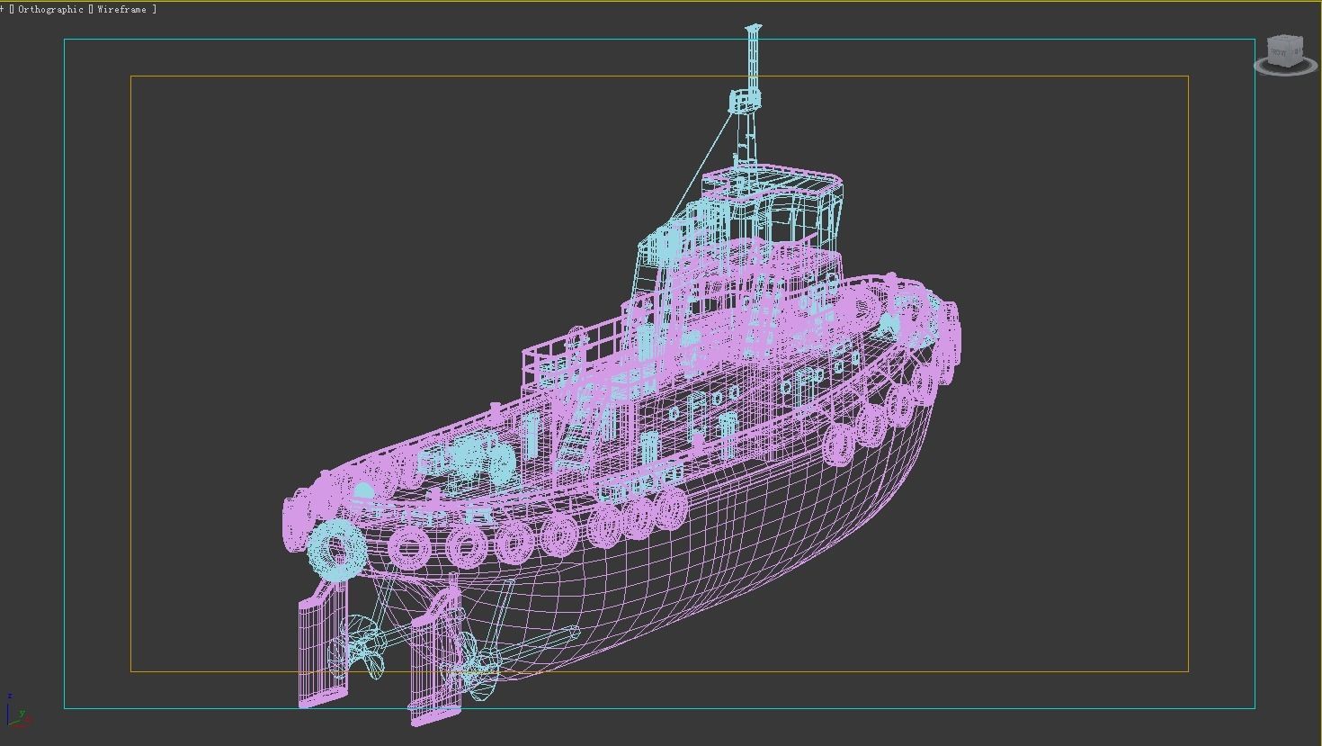 Towboat Tugboat  Low-poly 3D model_22