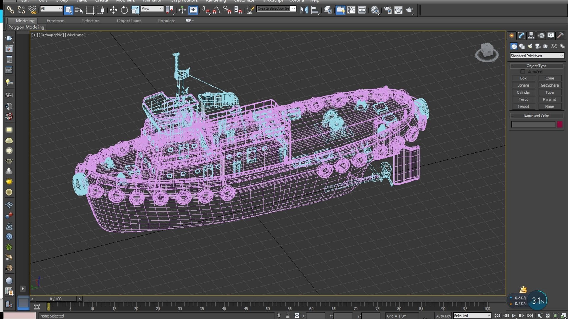 Towboat Tugboat  Low-poly 3D model_6