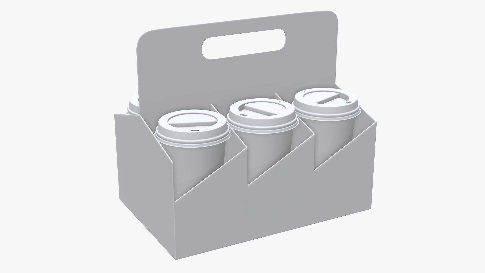 Recycled paper coffee cup lid and holder 01 3D model_9