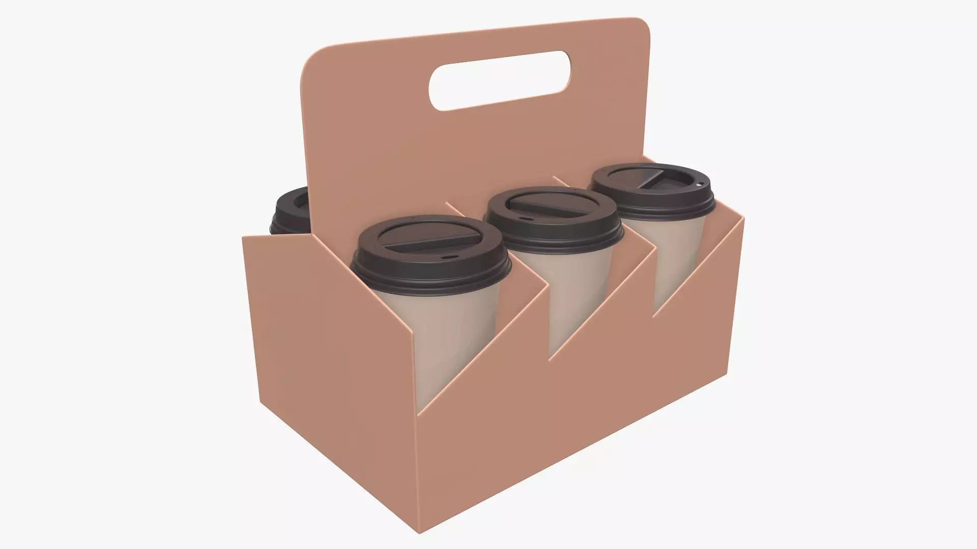 Recycled paper coffee cup lid and holder 01 3D model_0