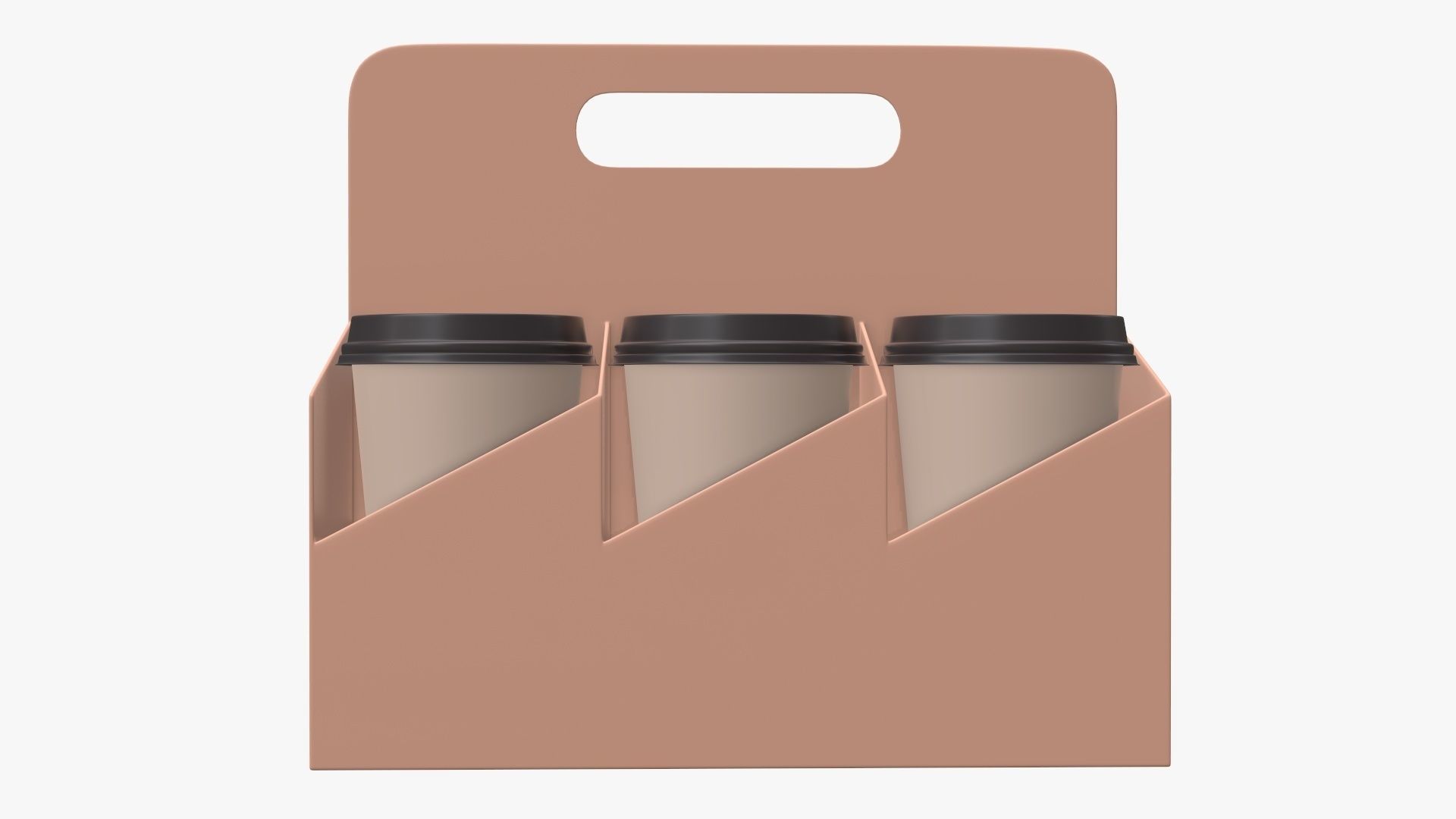 Recycled paper coffee cup lid and holder 01 3D model_1