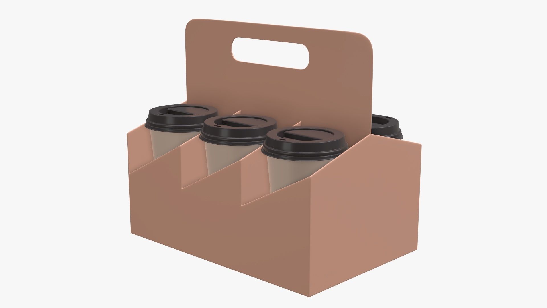 Recycled paper coffee cup lid and holder 01 3D model_3