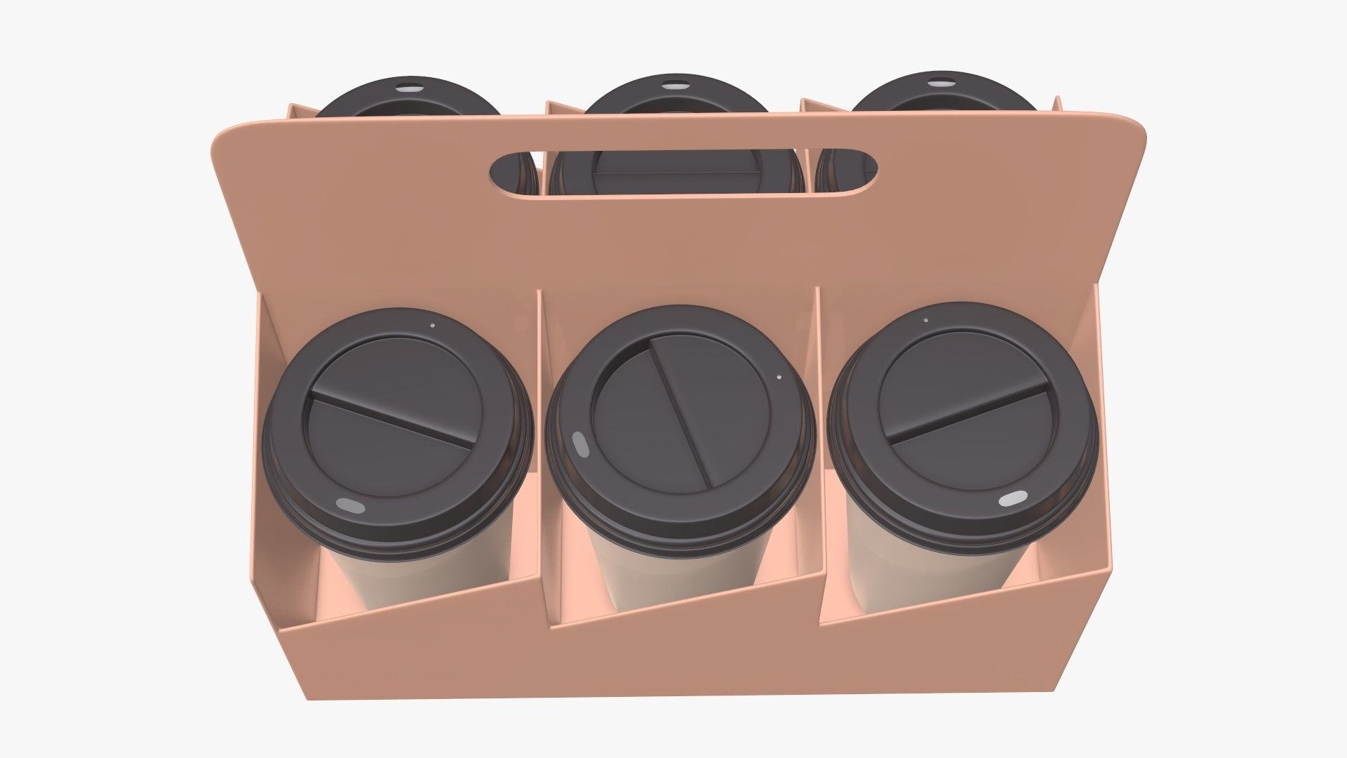 Recycled paper coffee cup lid and holder 01 3D model_4