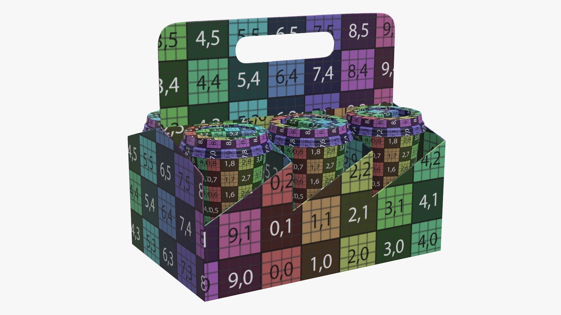 Recycled paper coffee cup lid and holder 01 3D model_14