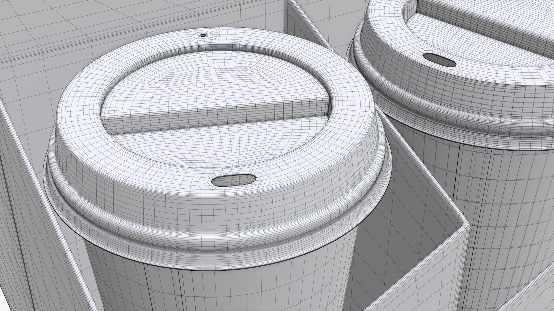 Recycled paper coffee cup lid and holder 01 3D model_11