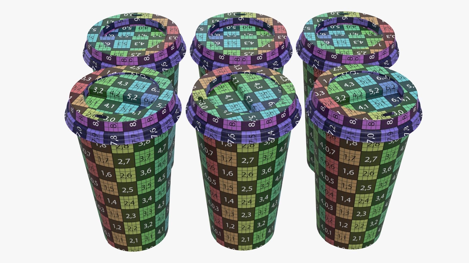 Recycled paper coffee cup lid and holder 01 3D model_15