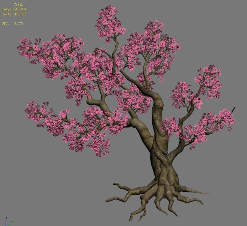 Forest - Peach Blossom Tree 02 3D model_5