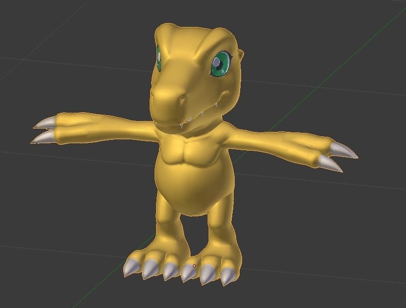 Digimon - Agumon Low-poly 3D model_2