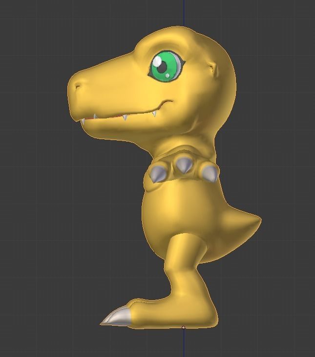 Digimon - Agumon Low-poly 3D model_1
