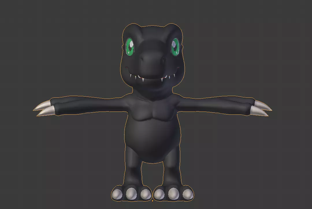Digimon - Black Agumon Low-poly 3D model_0
