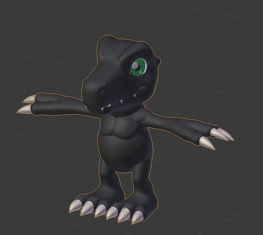Digimon - Black Agumon Low-poly 3D model_2