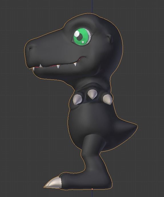 Digimon - Black Agumon Low-poly 3D model_1