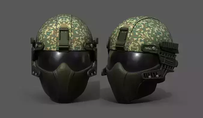 Helmet scifi fantasy futuristic military combat protection  Low-poly 3D model