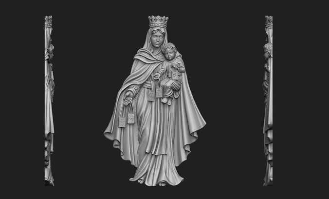 Virgen del Carmen Bas-Relief 3D print model