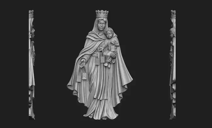 Virgen del Carmen Bas-Relief 3D print model