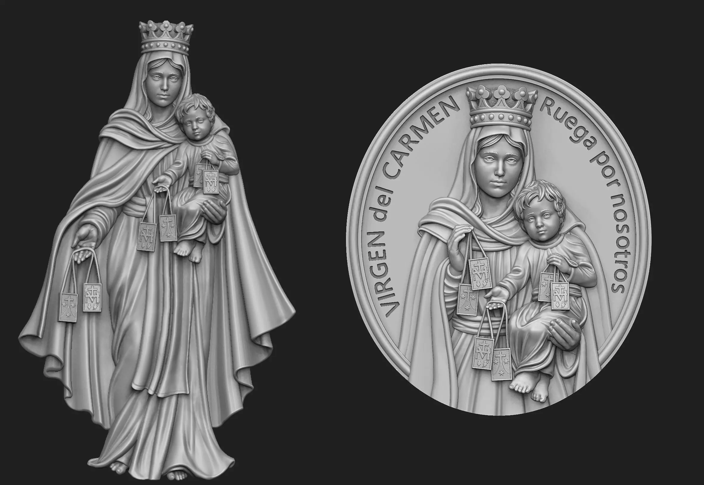 Virgen Del Carmen 3D Model Collection_0