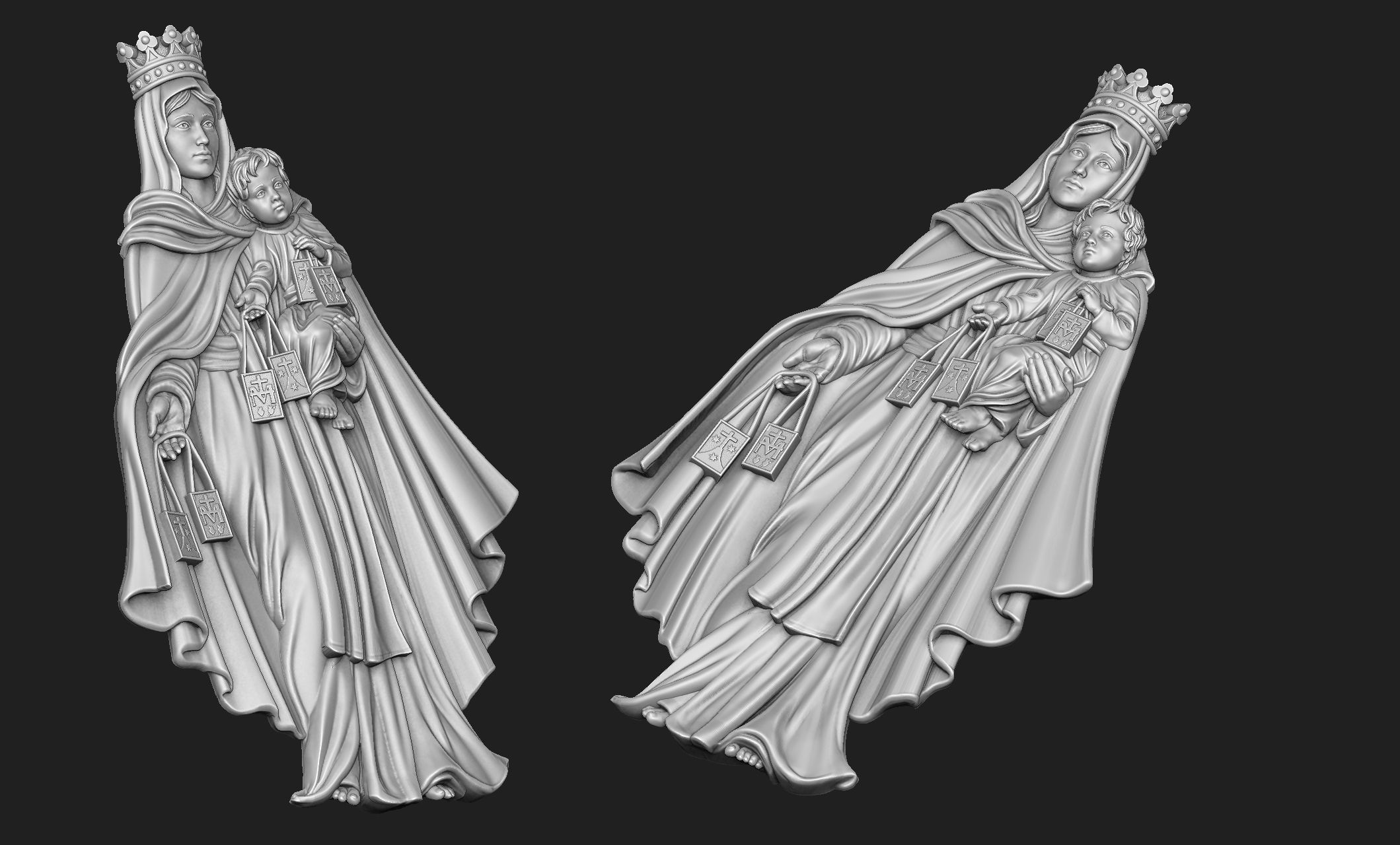 Virgen Del Carmen 3D Model Collection_10