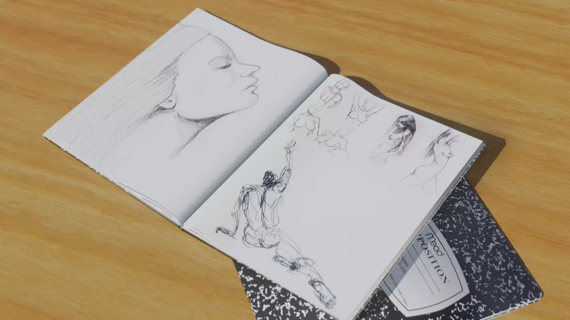 Drawing Book for Blender Free low-poly 3D model