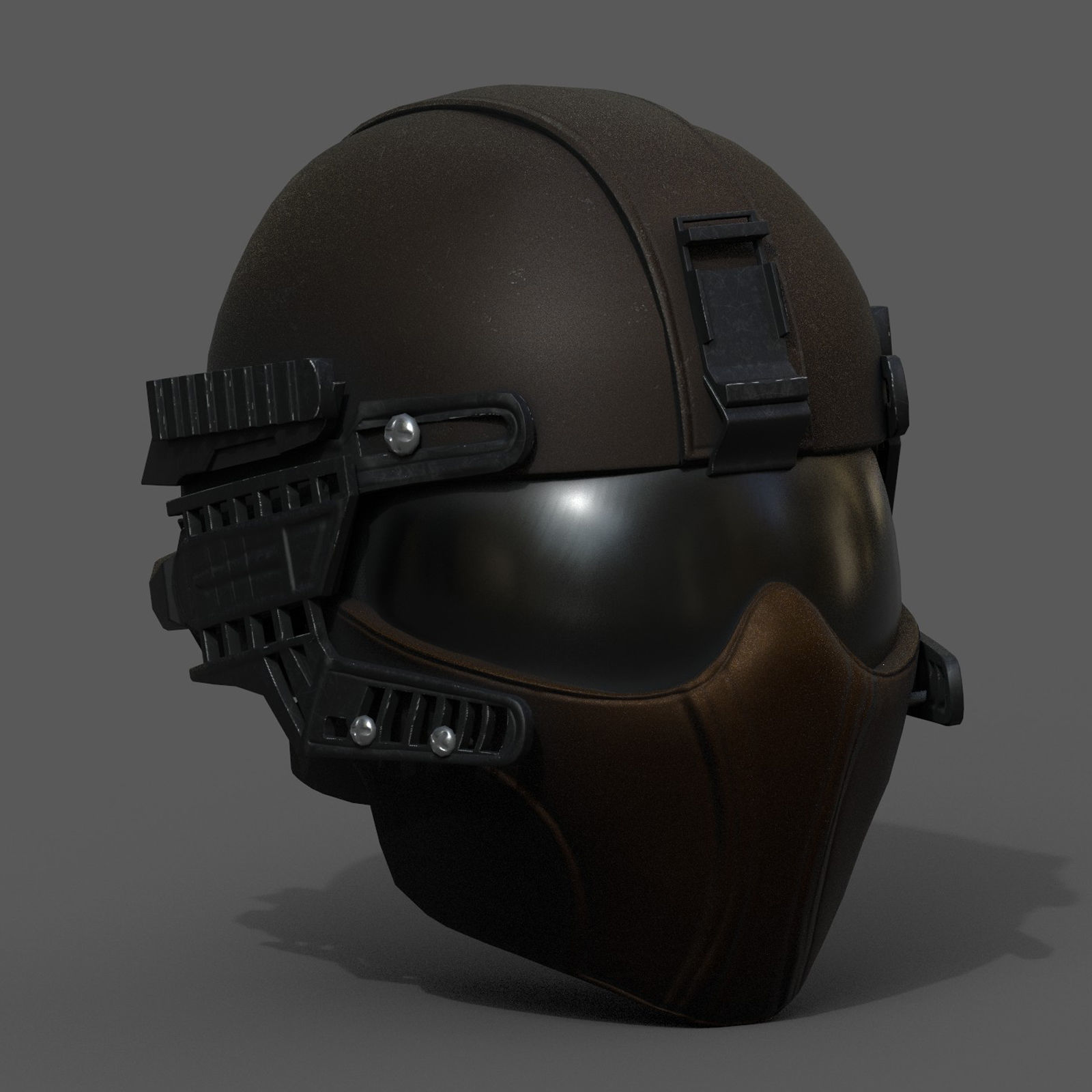 Helmet scifi military combat cyborg armor develop fantasy  Low-poly 3D model_2