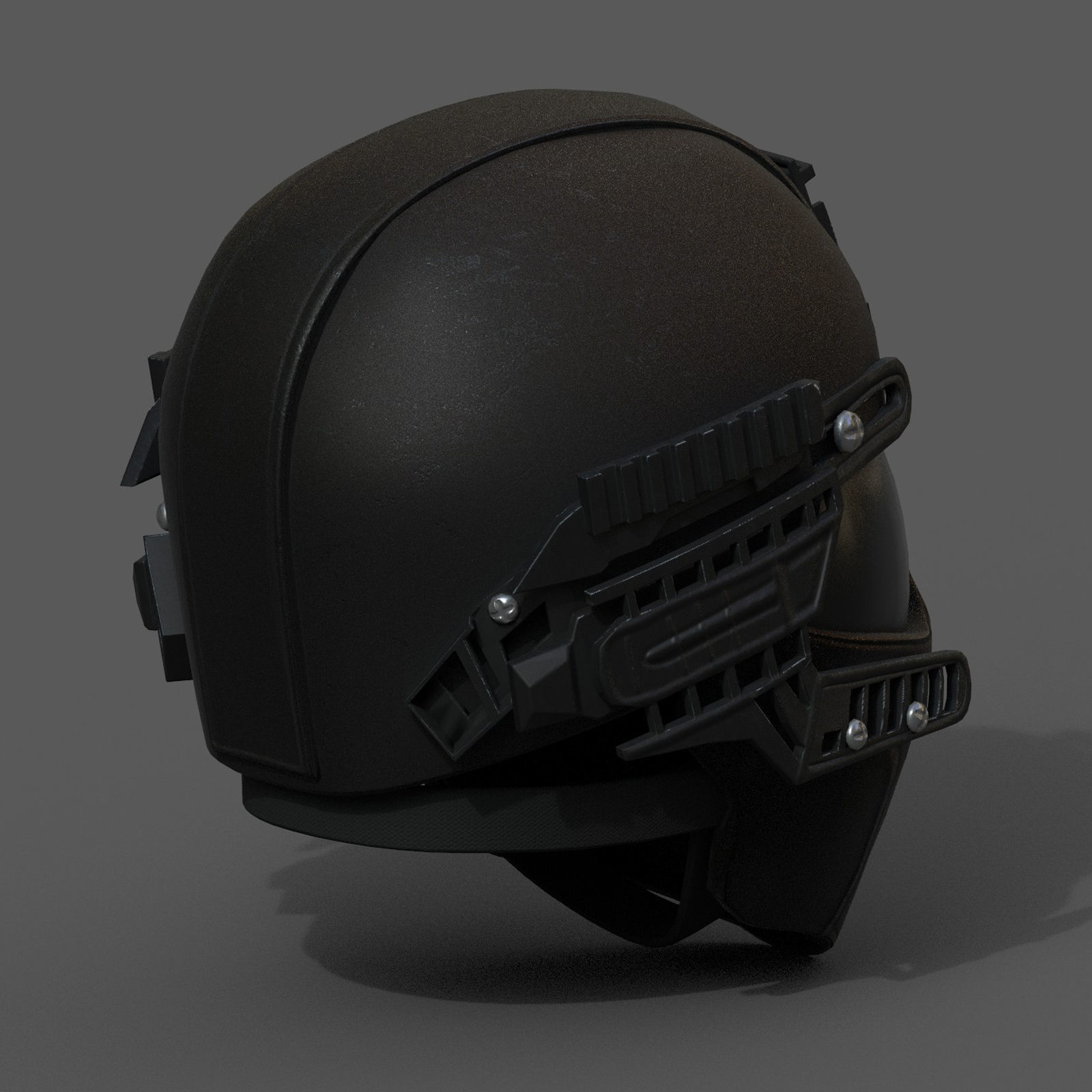Helmet scifi military combat cyborg armor develop fantasy  Low-poly 3D model_4