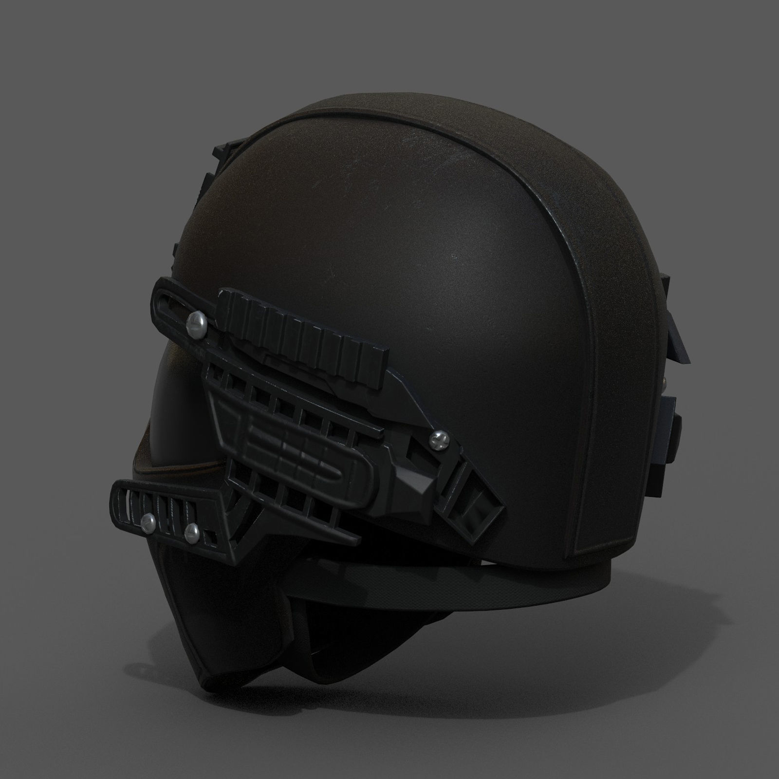 Helmet scifi military combat cyborg armor develop fantasy  Low-poly 3D model_5