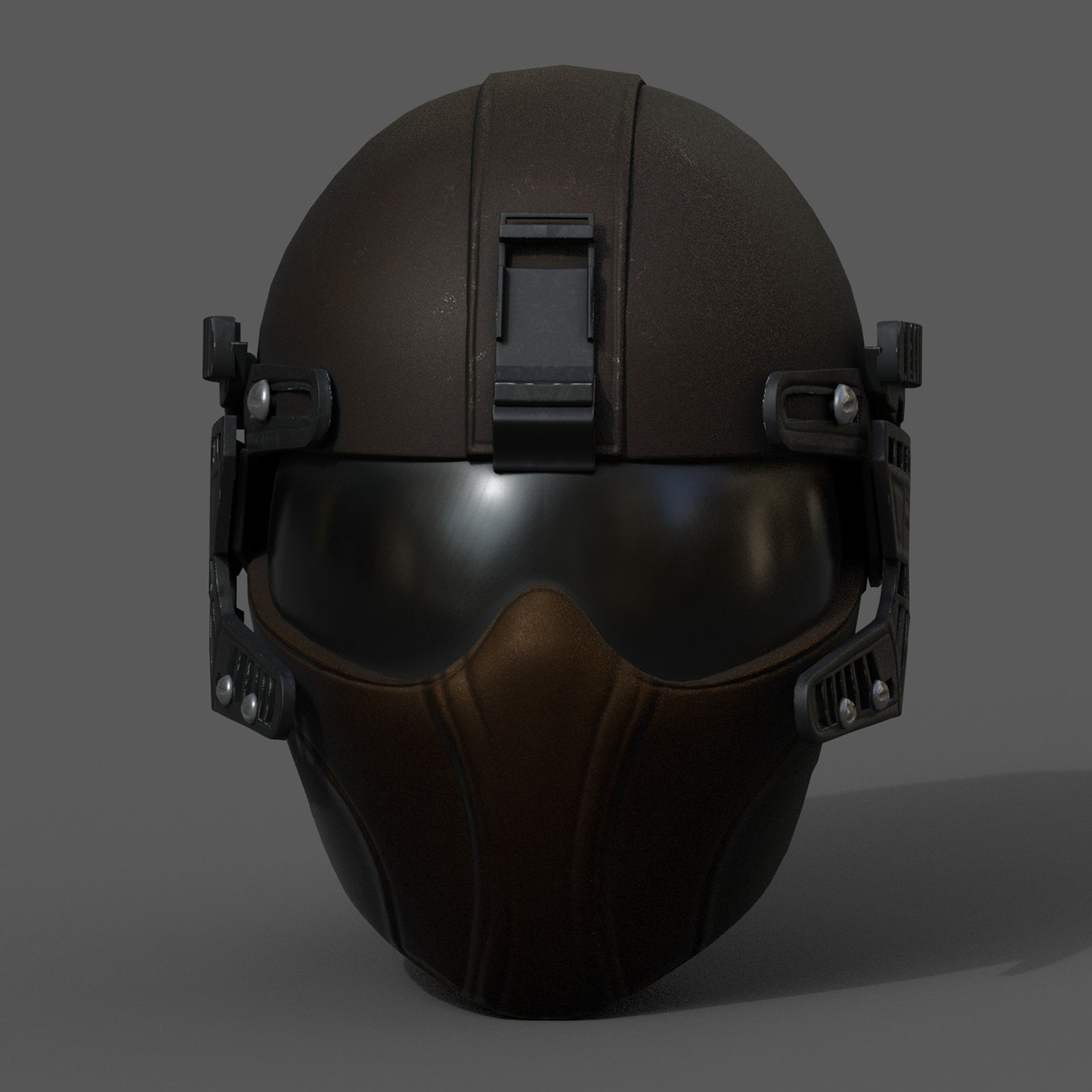 Helmet scifi military combat cyborg armor develop fantasy  Low-poly 3D model_1