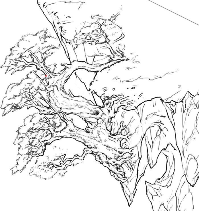 Cliff side - pine 3D model_7