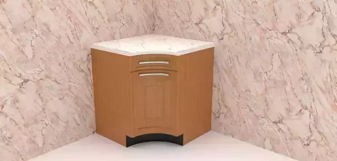 Kitchen Corner Unit with Marble worktop  