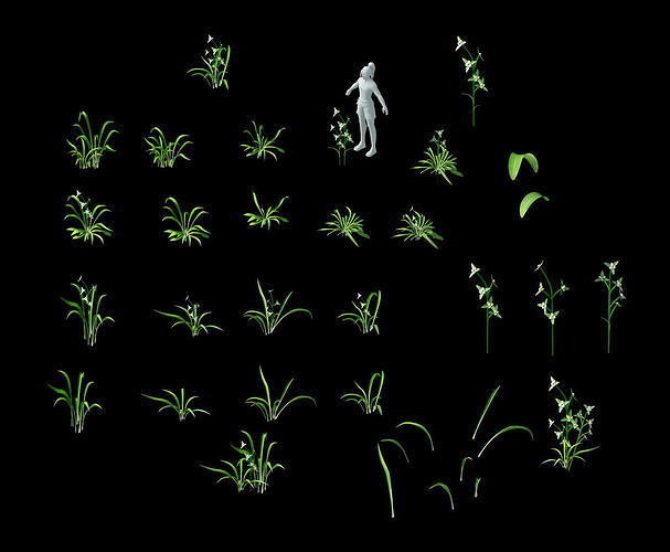 Wild plants - flowers 02 3D model