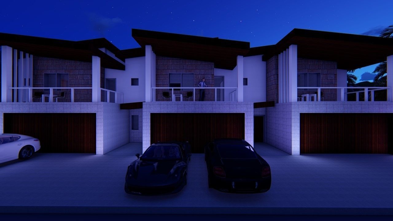 Row Houses - Terraced Houses - incl Architectural Plans 3D model_5