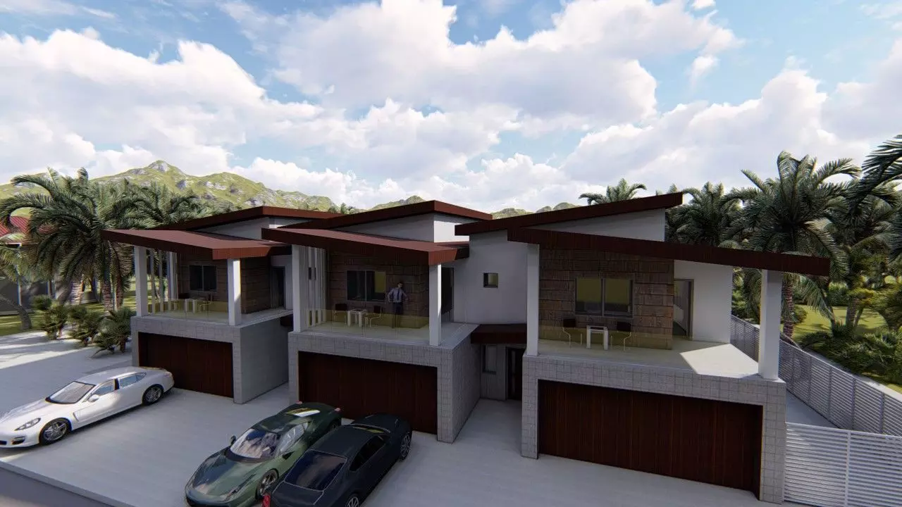 Row Houses - Terraced Houses - incl Architectural Plans 3D model_0