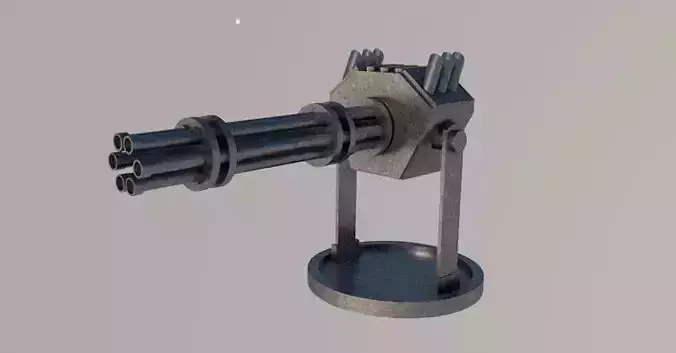 Gatling gun Low-poly 3D model