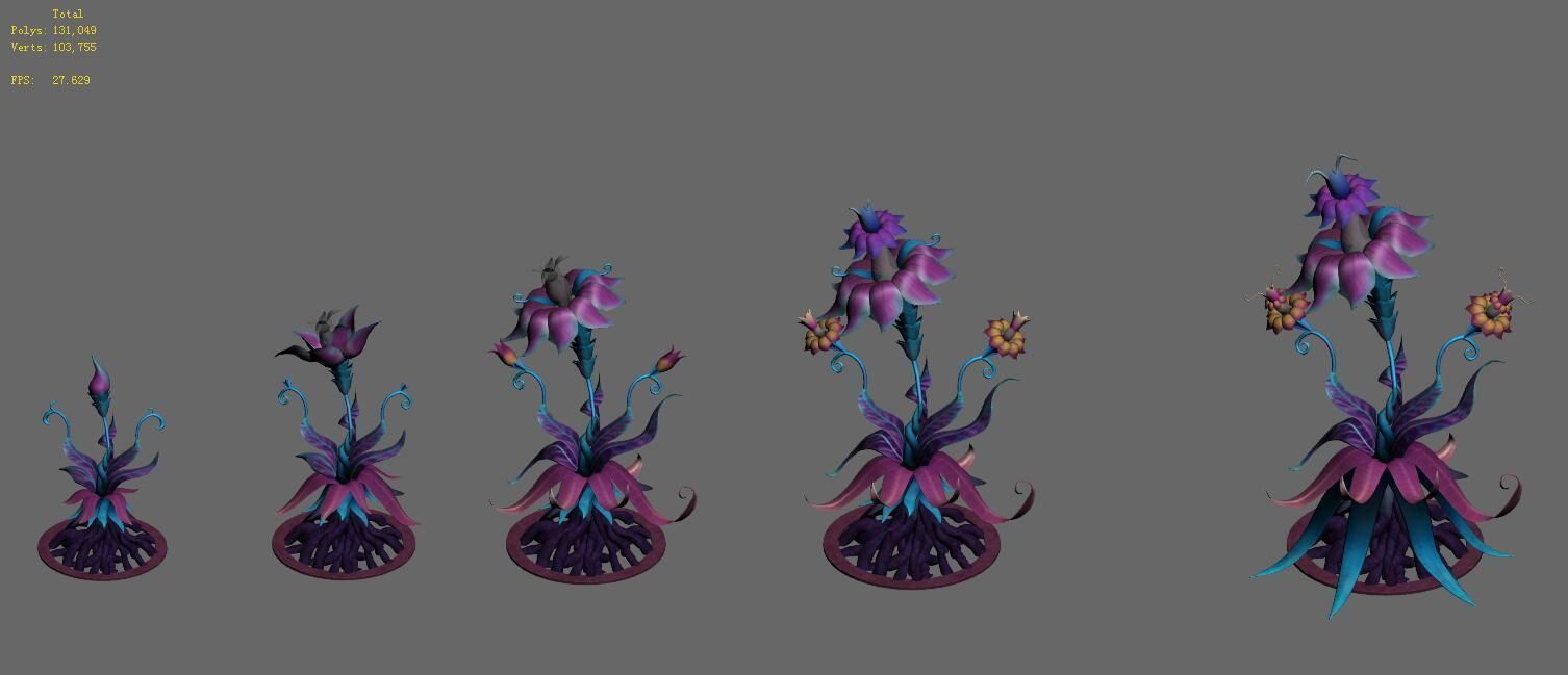 Plant growth process - look cypress 3D model_6