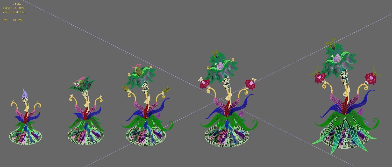 Plant growth process - look cypress 3D model_7