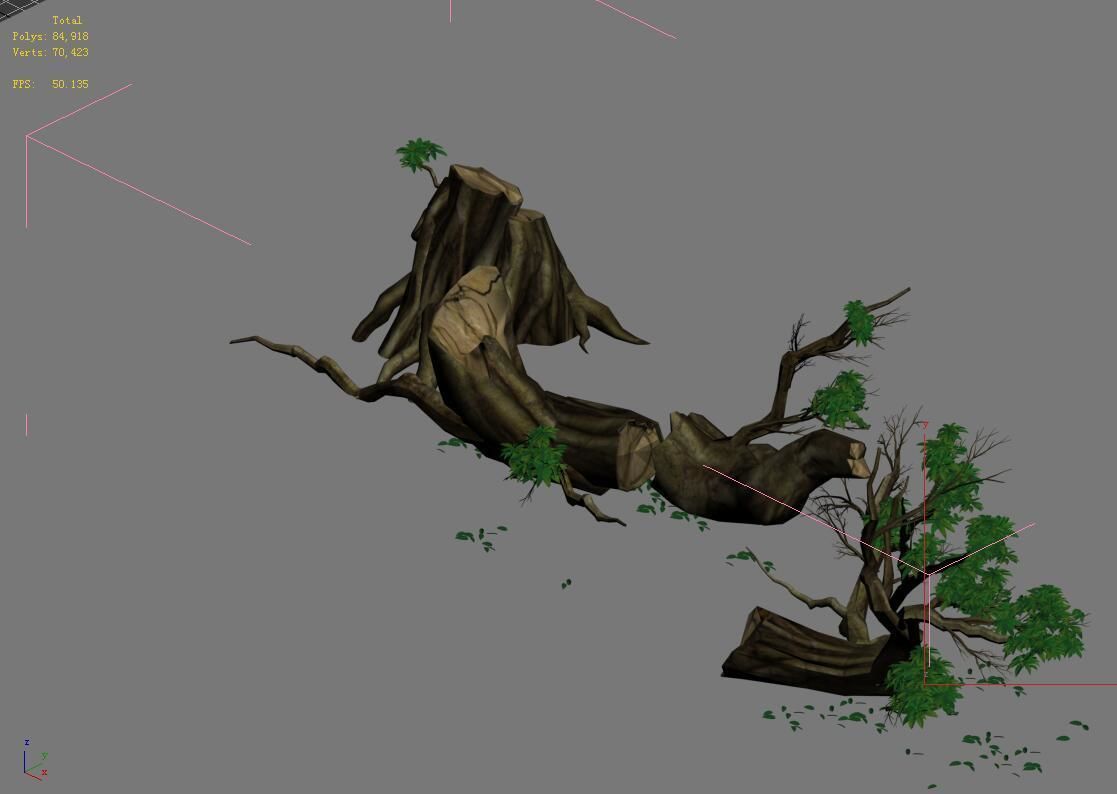 Plant - broken tree 01 3D model_4