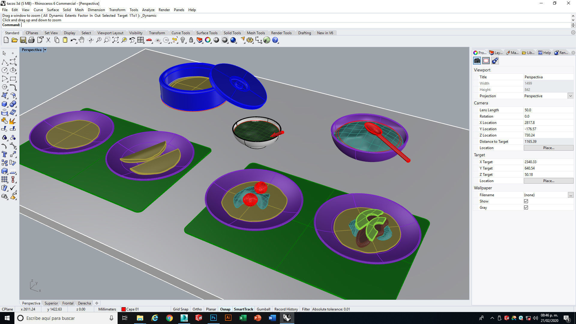 Mexican Tacos and Quesadillas Real maps Low-poly 3D model_16