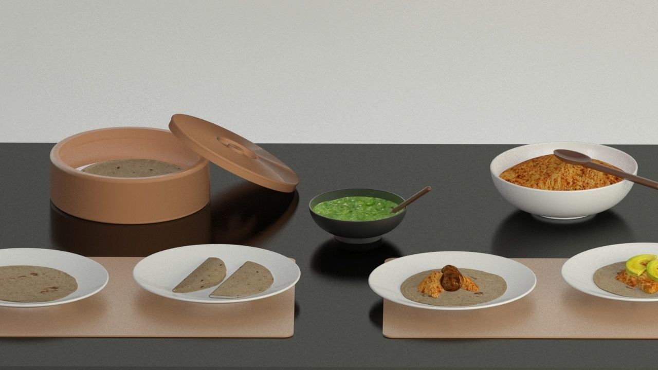 Mexican Tacos and Quesadillas Real maps Low-poly 3D model_5