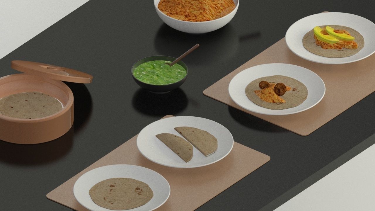 Mexican Tacos and Quesadillas Real maps Low-poly 3D model_8