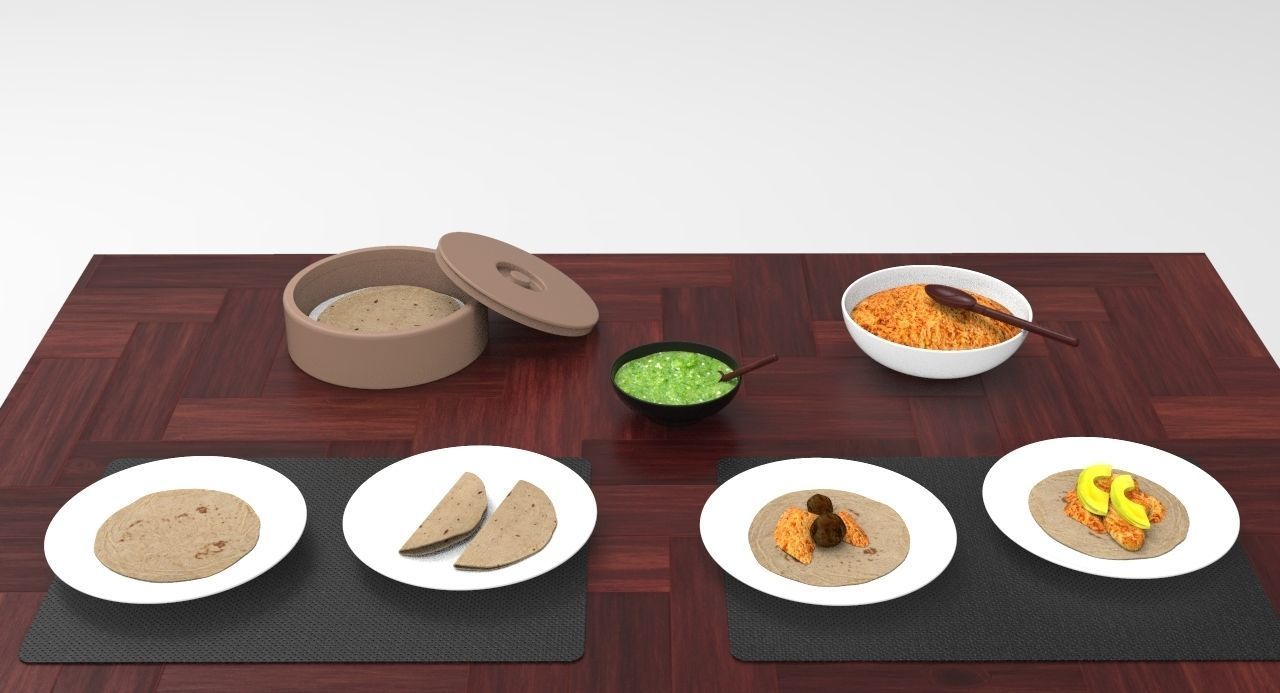 Mexican Tacos and Quesadillas Real maps Low-poly 3D model_12